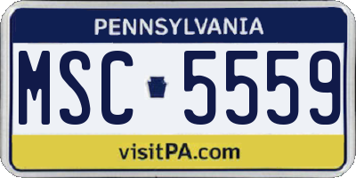 PA license plate MSC5559