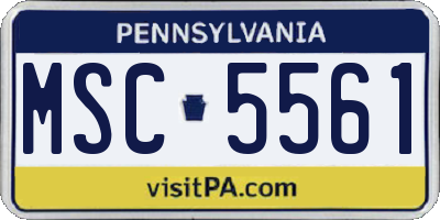 PA license plate MSC5561