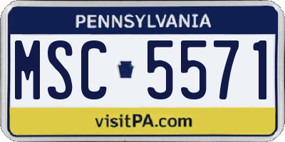 PA license plate MSC5571
