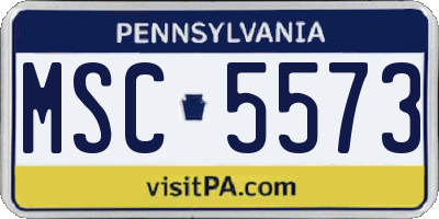 PA license plate MSC5573