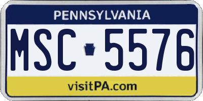 PA license plate MSC5576