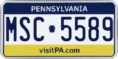 PA license plate MSC5589