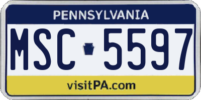 PA license plate MSC5597