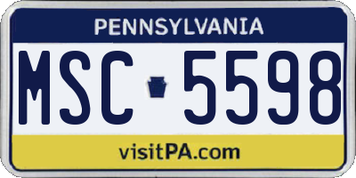 PA license plate MSC5598