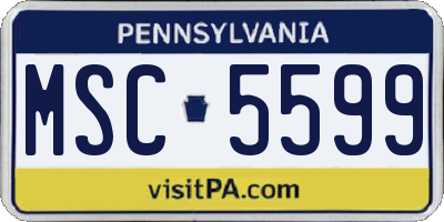 PA license plate MSC5599