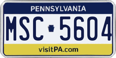 PA license plate MSC5604