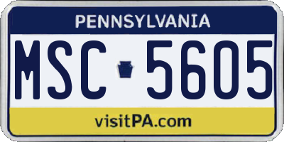 PA license plate MSC5605