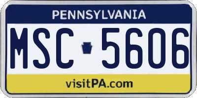 PA license plate MSC5606