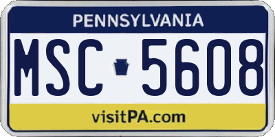 PA license plate MSC5608