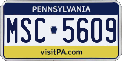 PA license plate MSC5609
