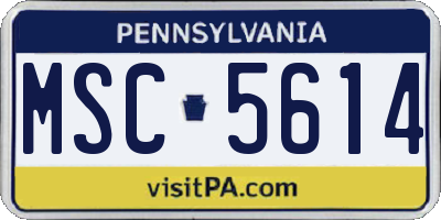 PA license plate MSC5614