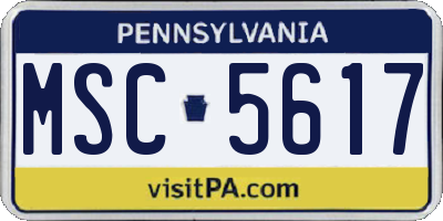 PA license plate MSC5617