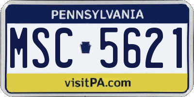 PA license plate MSC5621