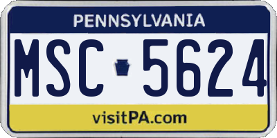 PA license plate MSC5624