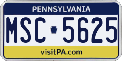PA license plate MSC5625