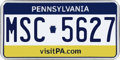 PA license plate MSC5627