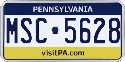 PA license plate MSC5628