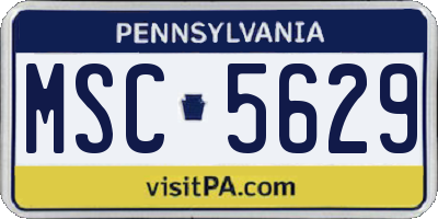 PA license plate MSC5629