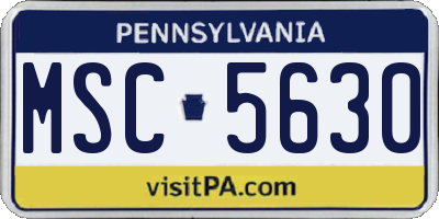 PA license plate MSC5630