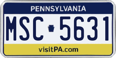PA license plate MSC5631