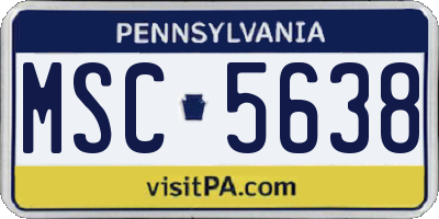PA license plate MSC5638