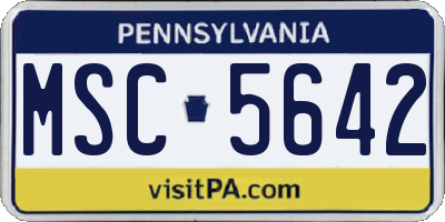 PA license plate MSC5642
