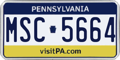 PA license plate MSC5664