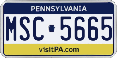 PA license plate MSC5665