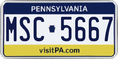 PA license plate MSC5667