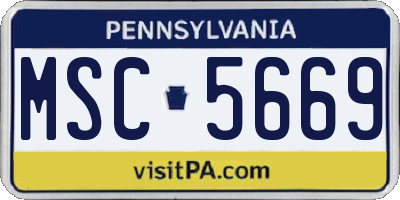 PA license plate MSC5669