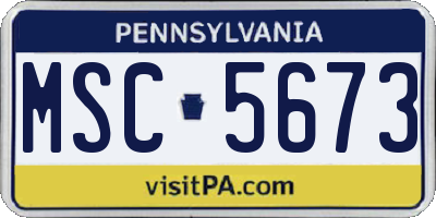 PA license plate MSC5673
