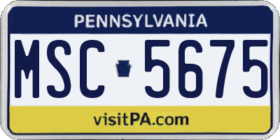 PA license plate MSC5675