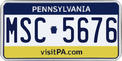 PA license plate MSC5676