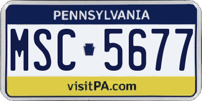 PA license plate MSC5677