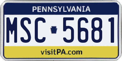 PA license plate MSC5681