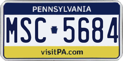 PA license plate MSC5684