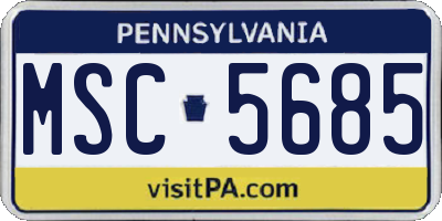 PA license plate MSC5685