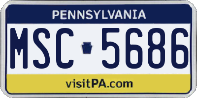 PA license plate MSC5686