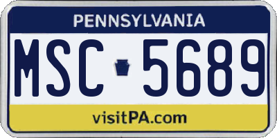 PA license plate MSC5689