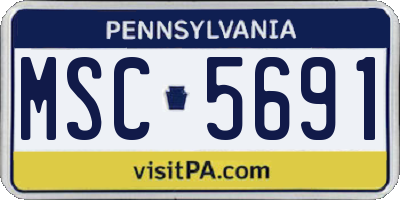 PA license plate MSC5691