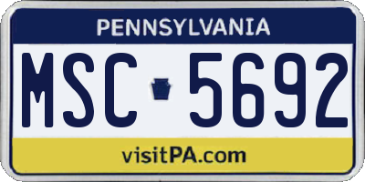 PA license plate MSC5692