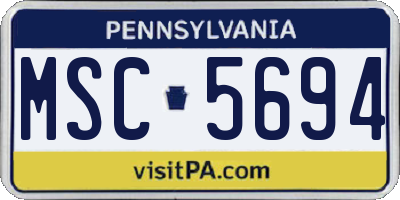 PA license plate MSC5694