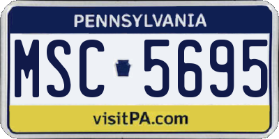 PA license plate MSC5695
