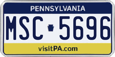 PA license plate MSC5696