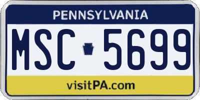 PA license plate MSC5699