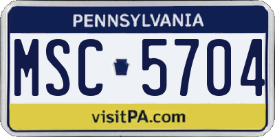 PA license plate MSC5704