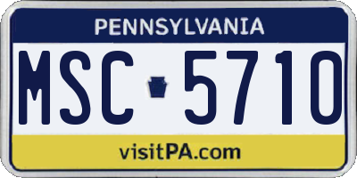 PA license plate MSC5710