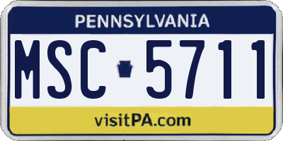PA license plate MSC5711