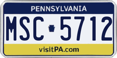 PA license plate MSC5712