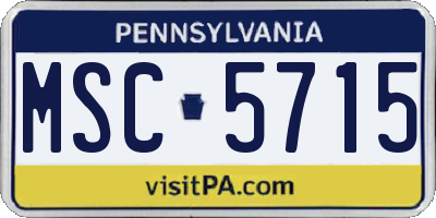 PA license plate MSC5715
